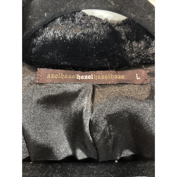 Anthropologie Hazel Haze Black Velvet Duster Coat Jacket Women’s Size L Longline - Picture 3 of 10